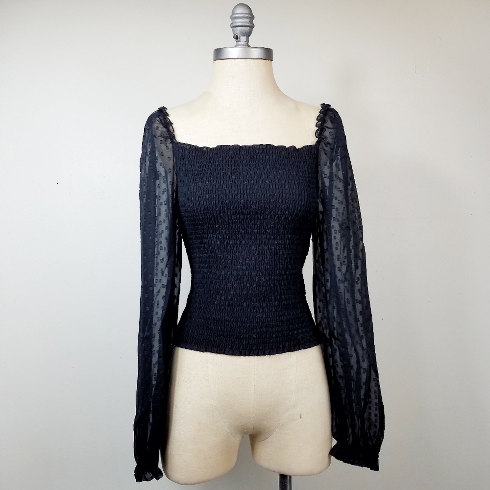 Laundy by Shelli Womens Square Neck Top size Medium NWT